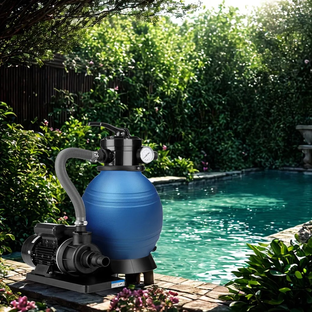 Piesková filtrácia k bazénu AQUA, 10 200 l/h, modrá Jurhan