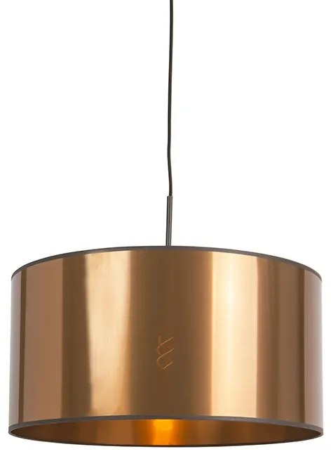 Art Deco závesná lampa biela s medeným tienidlom 50 cm - Combi 1
