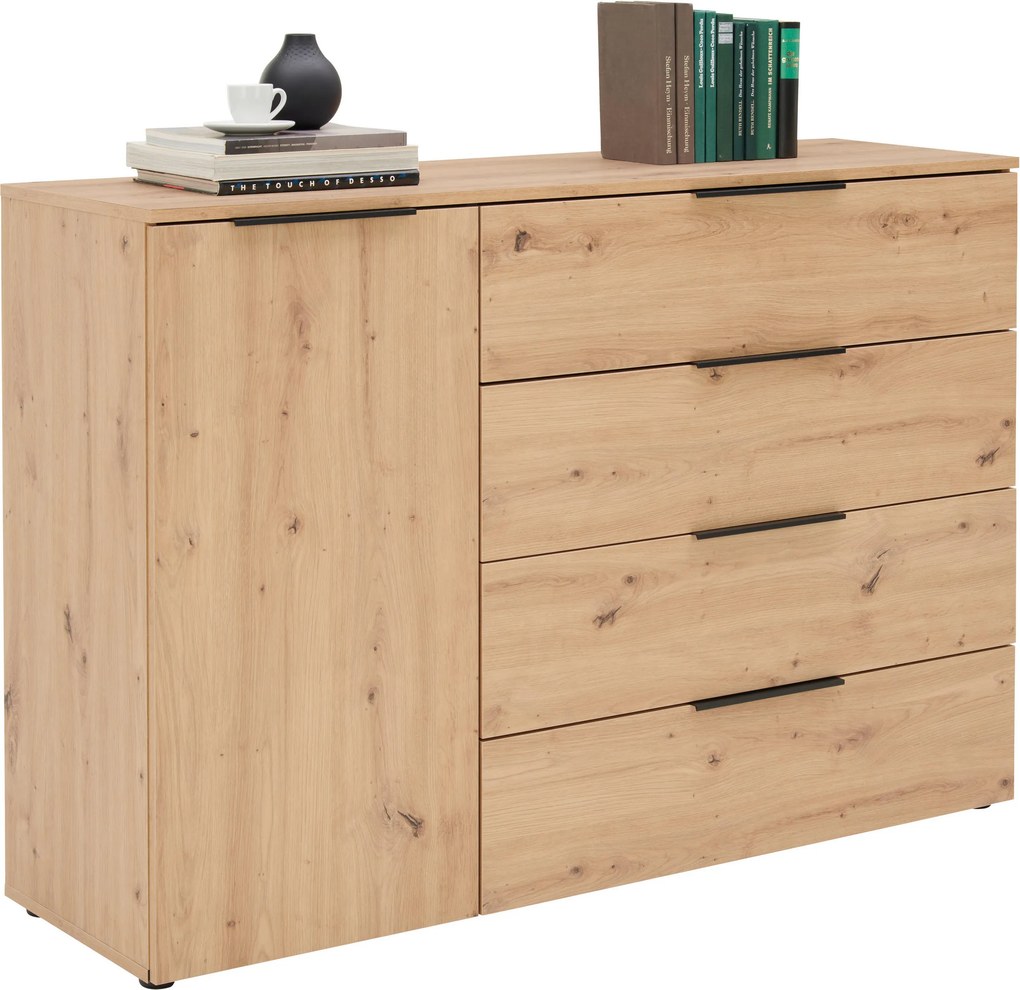 XXXLutz ŠIROKÁ KOMODA, farba duba, 135.9/92.9/42 cm Xora - Komody - 001416000302