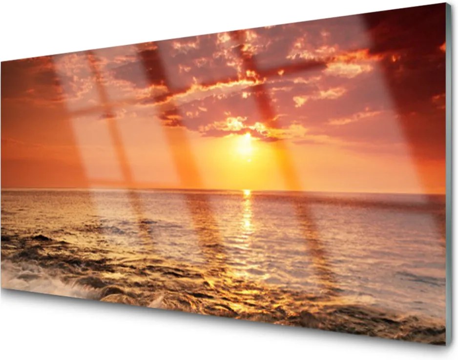 Skleněný obraz More Slnko Krajina