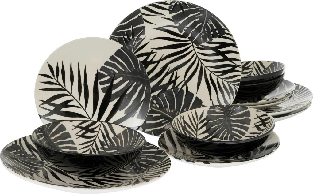 XXXLutz KOMBINOVANÝ SERVIS TROPICANA BLACK 12-dielne Creatable - Online Only bytové doplnky - 007768133902