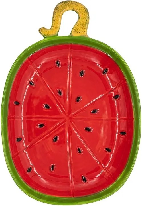 Červená keramická miska v tvare melónu Sweet Melon - 24*17*3 cm