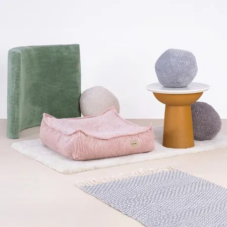 Podlahový puf menčester ružová