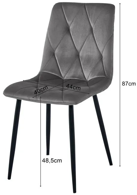 Set troch jedálenských stoličiek LIBRA béžové / čierne nohy (3 ks)