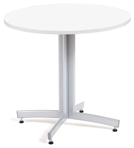 Okrúhly stôl SANNA, Ø900x720 mm, strieborná/biela