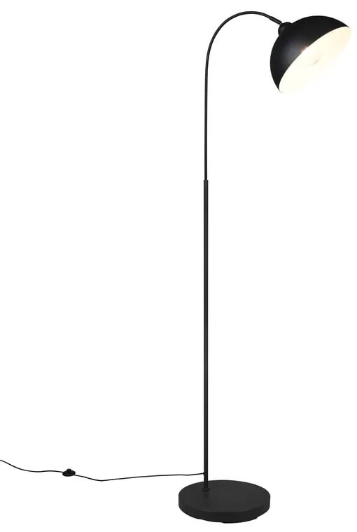 Čierna stojacia lampa s kovovým tienidlom (výška 170 cm) Sierra – Reality