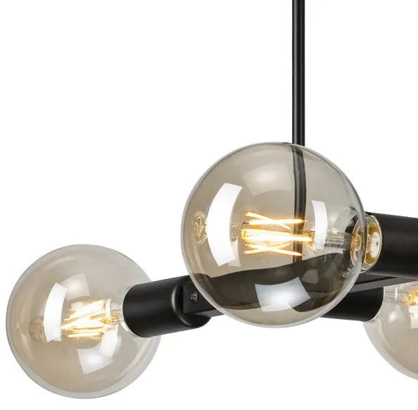 Luster na tyči ASTRID 4xE27/60W/230V čierna