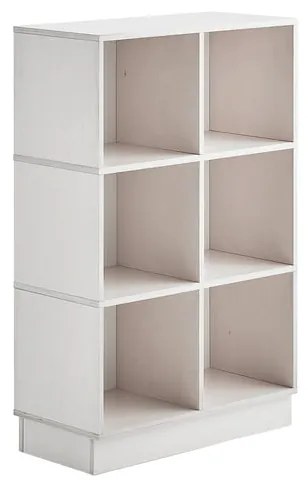 Drevená úložná skriňa RICO, so soklom, 6 priehradiek, Š 1200 mm, biela