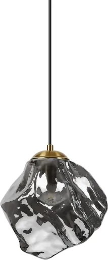 Závesný luster na lanku CRISTAL 1xE14/15W/230V mosadz/dymovo čierna