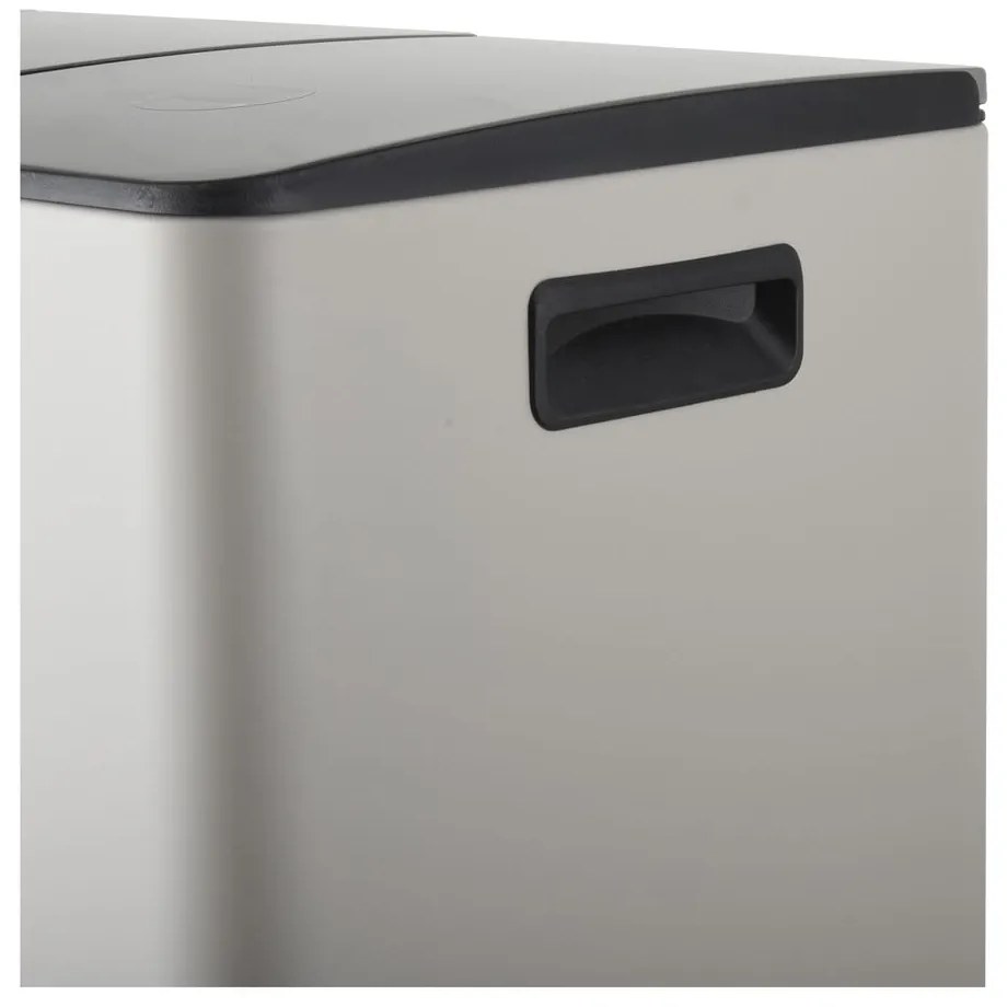 Taupe oceľový odpadkový kôš 2x20 l na triedený odpad/nášľapný Aliya – Spirella