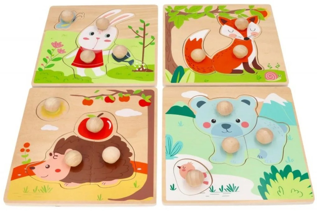Drevené zábavné vkladacie puzzle 4 ročné obdobia