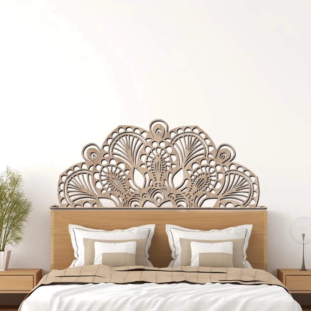 drevo zivota Drevená polovičná mandala RADOST nad posteľ Farebný vzor: Wenge, Rozmery (cm): 160x64