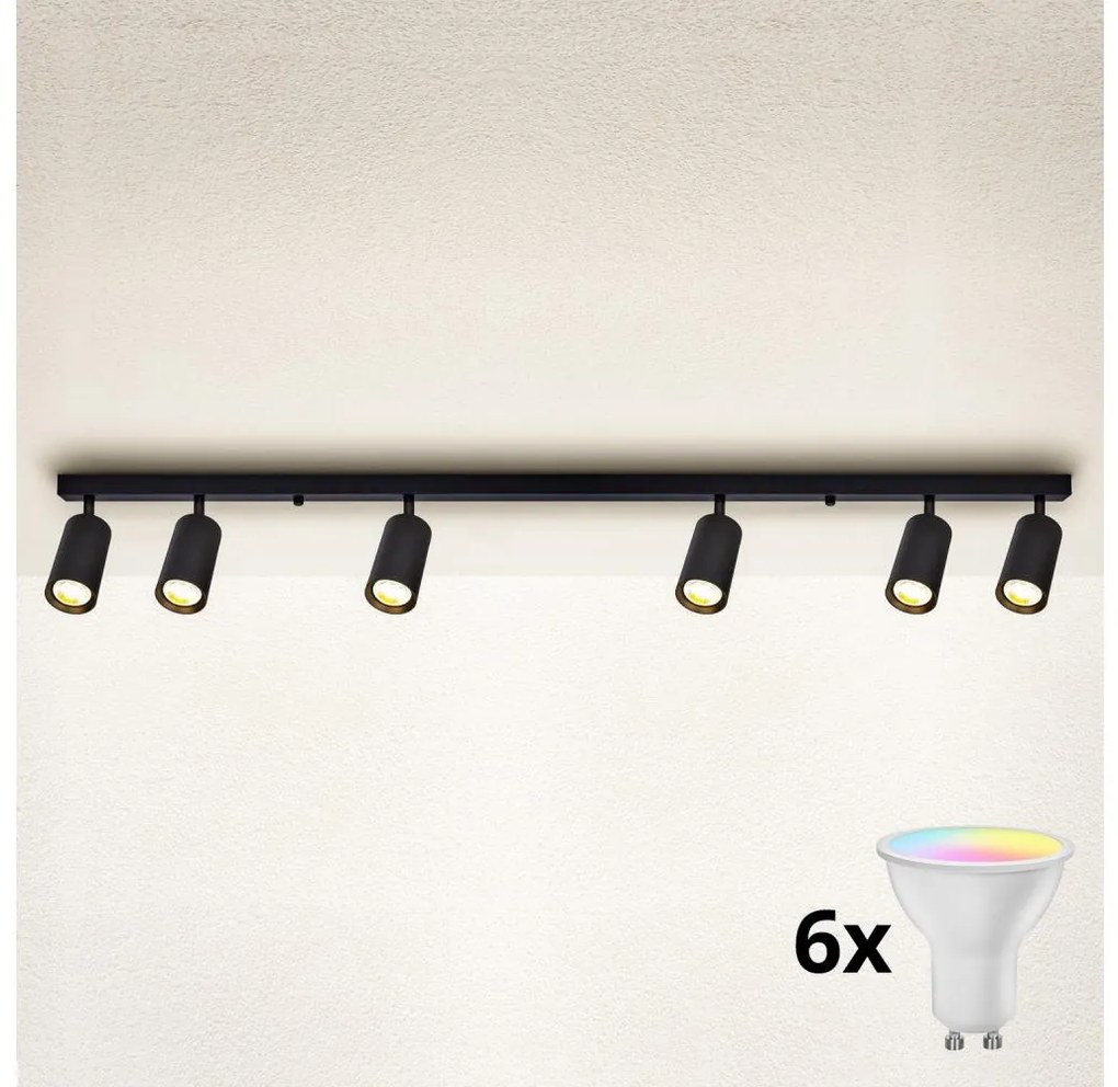 Brilagi - LED Stmievateľné bodové svietidlo SELE 6xGU10/6,5W/230V čierna LEDBG0628