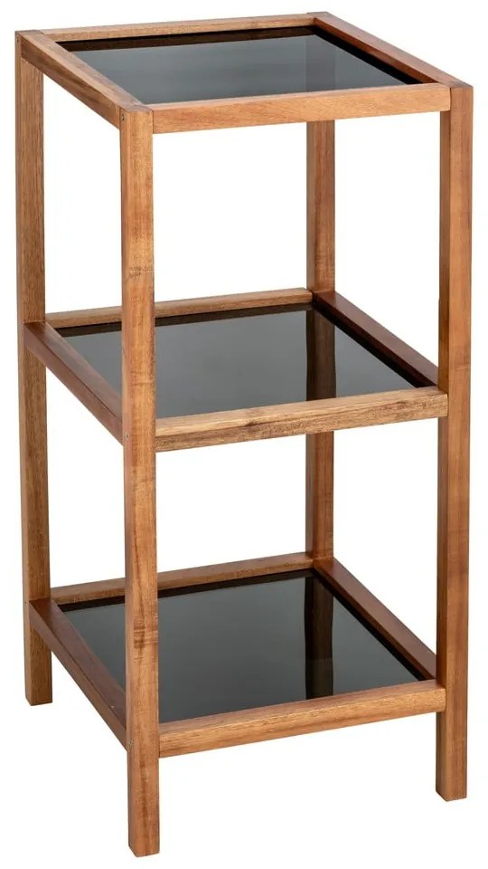 Sklenený kúpeľňový regál v čierno-prírodnej farbe 36x79 cm Fondi – Wenko