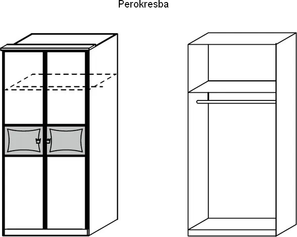Detská šatníková skriňa Kate, 2-dverová