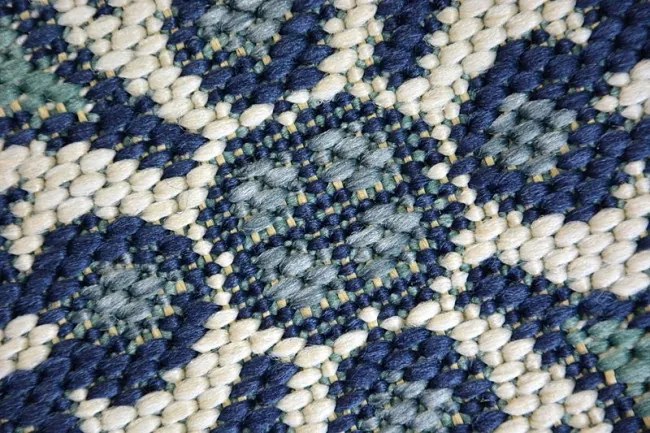 Koberec COLOR 19246/699 SISAL Kvety modrý