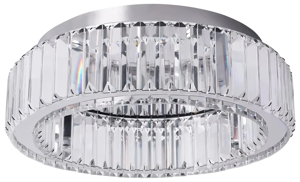 Toolight Toolight, krištáľové stropné svietidlo 40cm, 24W, 4000K, 1120lm, APP1742-C, chrómová, OSW-09306
