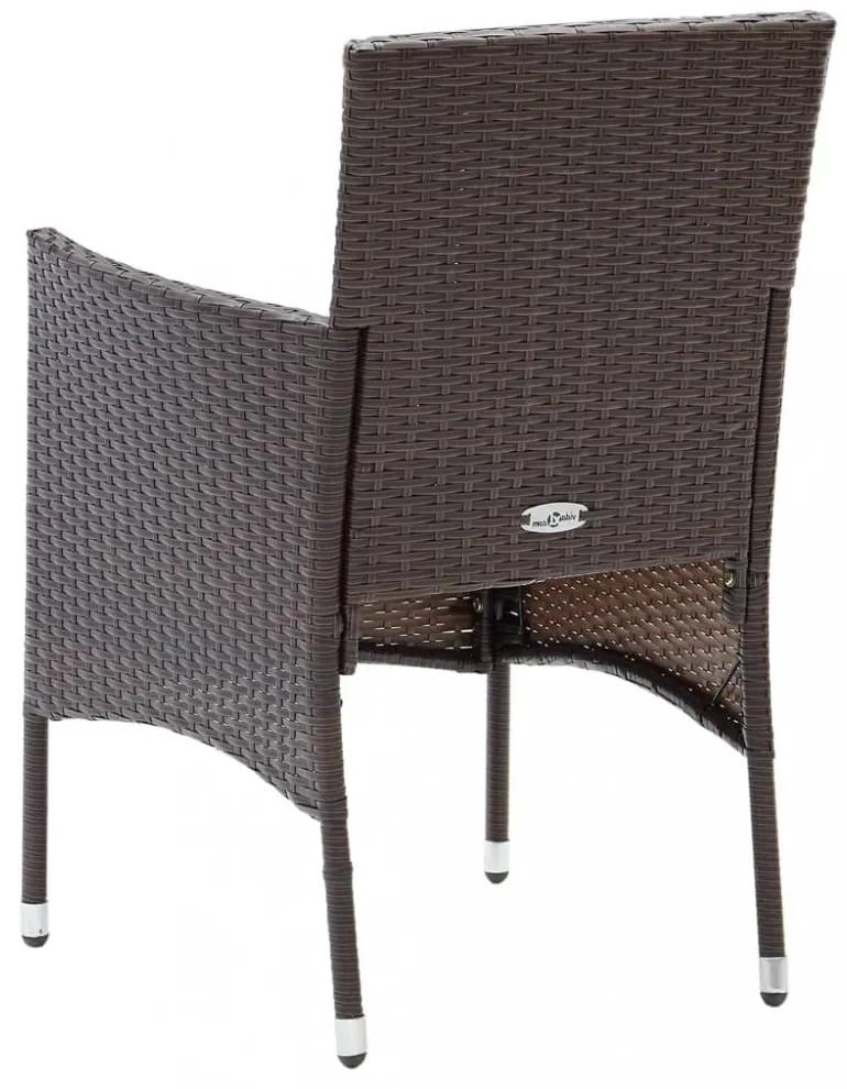 Záhradné stoličky 2 ks umelý ratan Dekorhome Hnedá