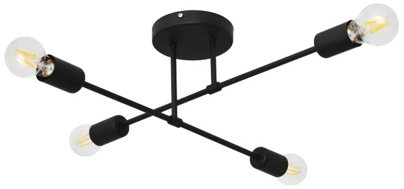 LED Prisadený luster CAMBRIDGE 4xE27/8W/230V čierna