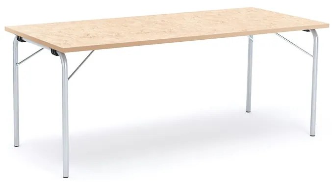 Skladací stôl NICKE, 1800x800x720 mm, linoleum - béžová, strieborná