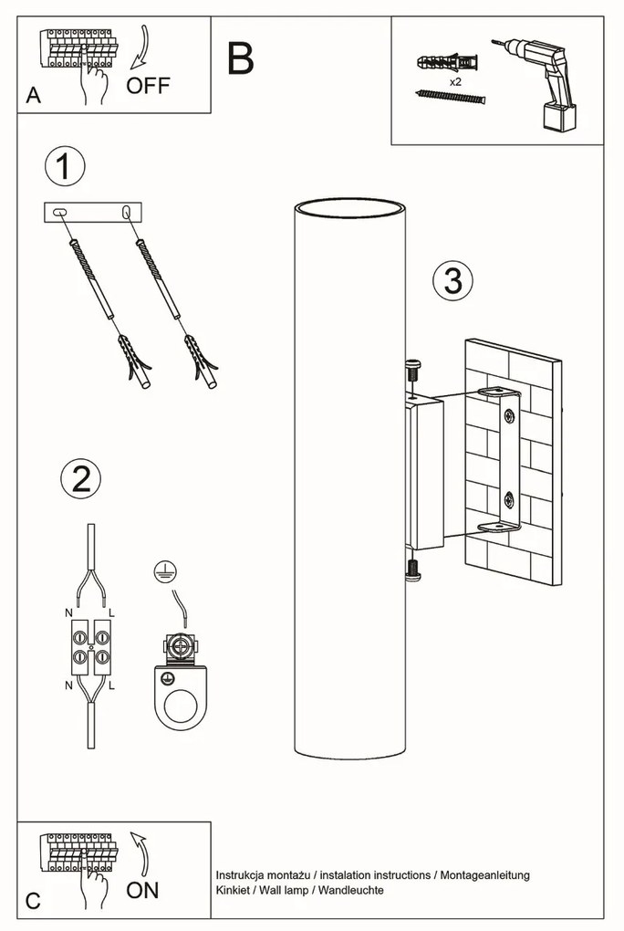 Nástenné svietidlo Lagos, 1x biele kovové tienidlo