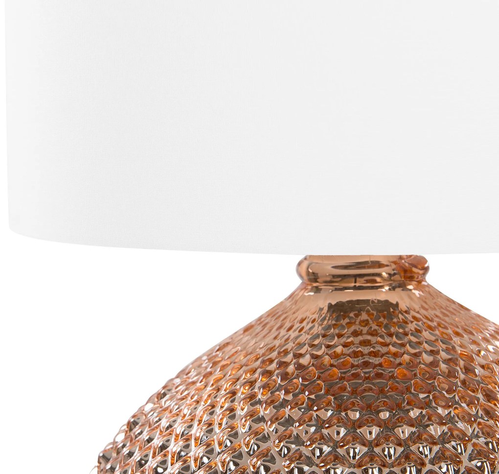 Sklenená medená stolná lampa MADON Beliani
