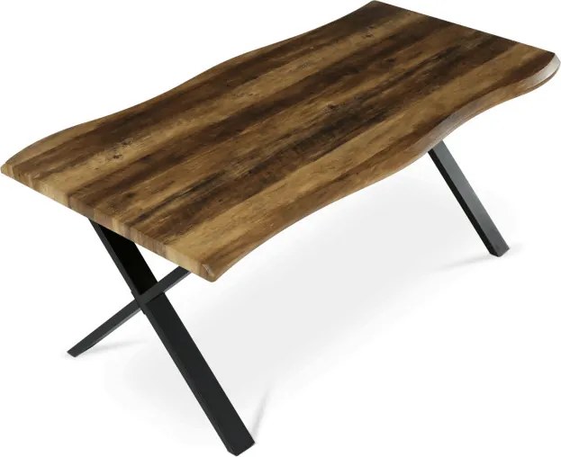 Jedálenský stôl 180x90 cm HT-F4318 OLW stare drevo / čierne nohy
