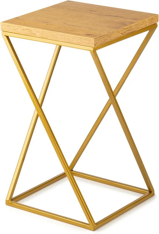 STOJAN NA KVETINÁČ LOFT7 40X24X24 CM ZLATÁ/HNEDÁ