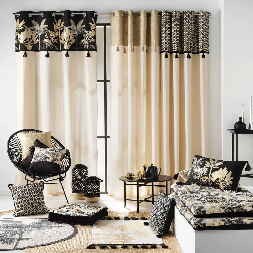 Čierno-béžový záves 140x240 cm Karaba – douceur d'intérieur