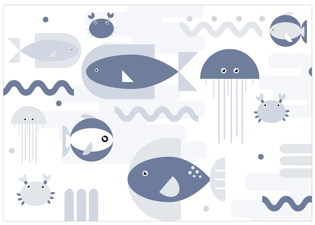 Artgeist Fototapeta - Geometric Fish - Second Variant Veľkosť: 147x105, Verzia: Samolepiaca
