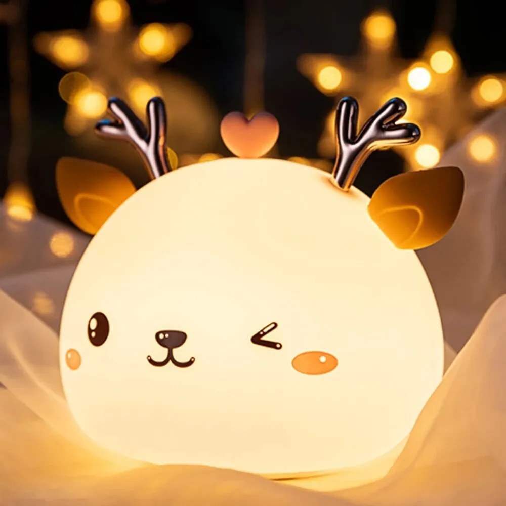 Detská stolná LED lampa Fawn biela
