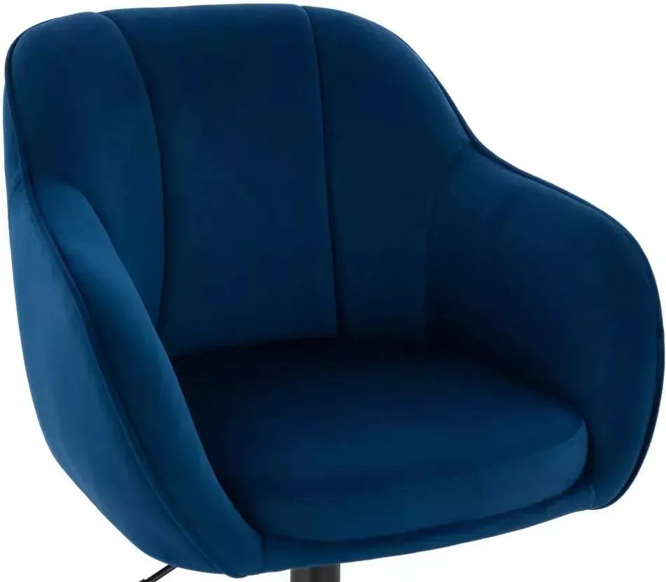 LuxuryForm DESIGN Stolička AVOLA VELUR na čiernom kríži - modrá