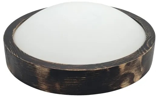 Stropné svietidlo OAK SMOKY SLIM 1xE27/15W/230V pr. 27 cm dub/tmavohnedá