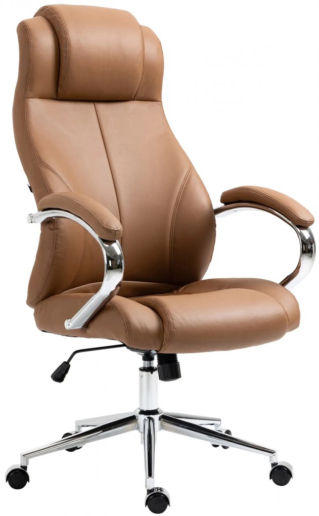 Kancelárska stolička Salford - koža - Svetlo Hnedá