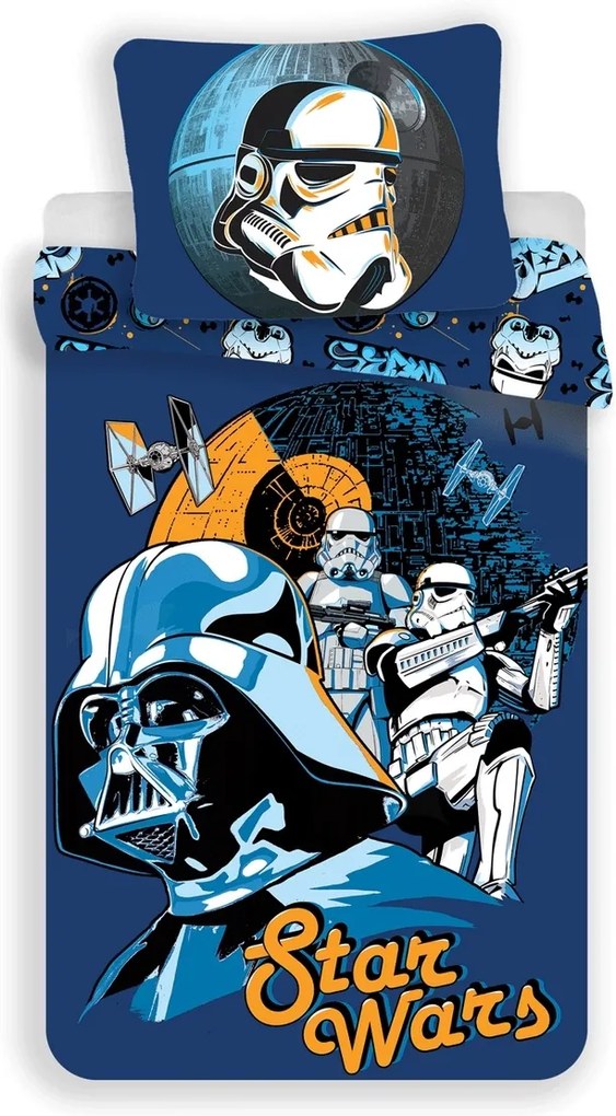 Jerry Fabrics Bavlnené obliečky Star Wars Blue, 140 x 200 cm, 70 x 90 cm