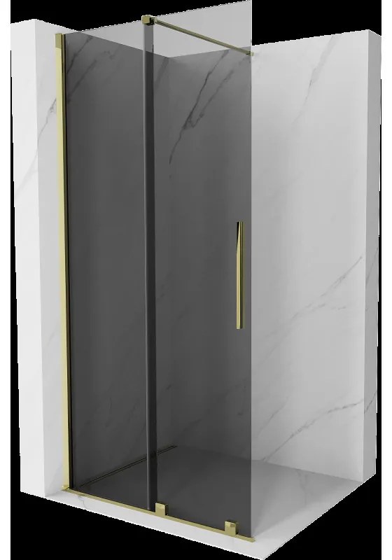 Mexen Velar sprchová stena rozťahovacia Walk-in 70 x 200 cm, grafit 8 mm, zlatá - 871-070-000-43-50