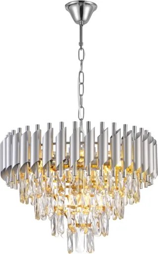 Brilagi - Luster na reťazi ECLIPSE 7xE14/10W/230V pr. 48 cm strieborný