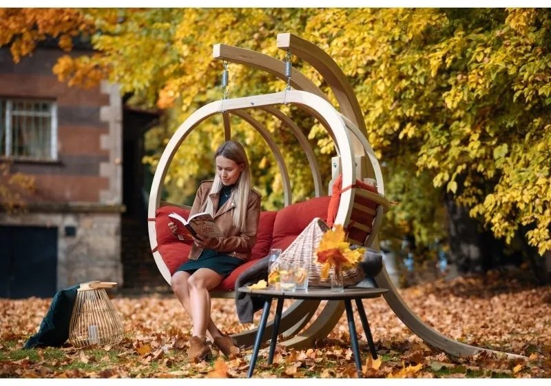 Dvojité závesné hojdacie kreslo O-Zone Premier Swing Pod šedé so stojanom