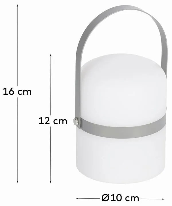 Sivá vonkajšia lampa Kave Home Janvir, výška 16 cm