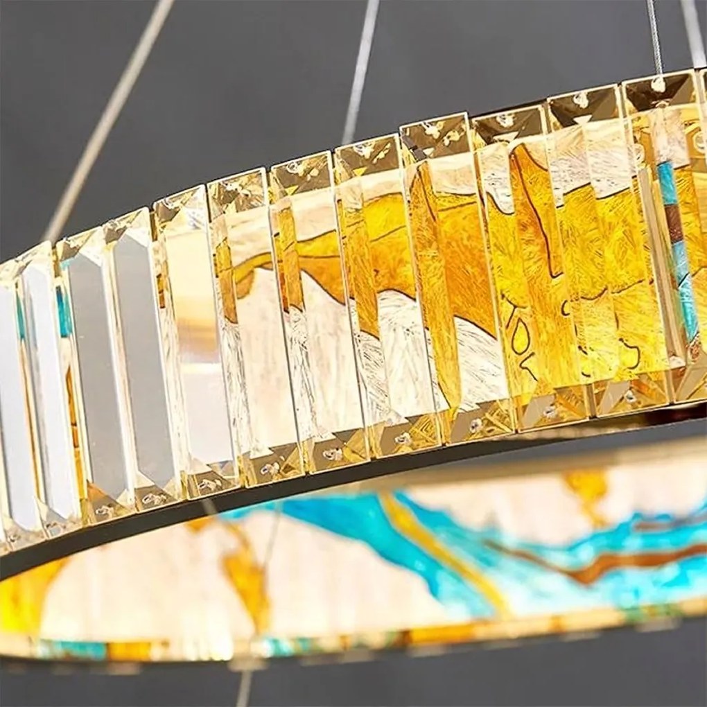 Toolight Toolight, LED stropné svietidlo 60cm + diaľkové ovládanie APP1748-CP, zlatá-priehľadná, OSW-07894