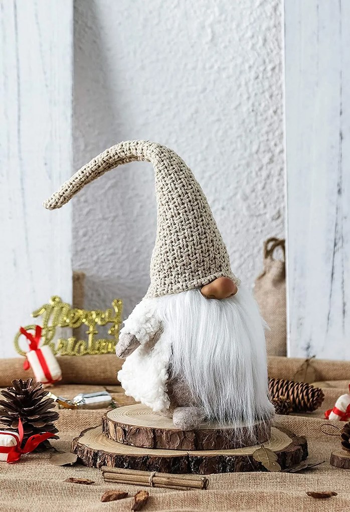 Tutumi, vianočný trpaslík s čiapkou Emil 40cm ECRU 301449, krémová, CHR-00698