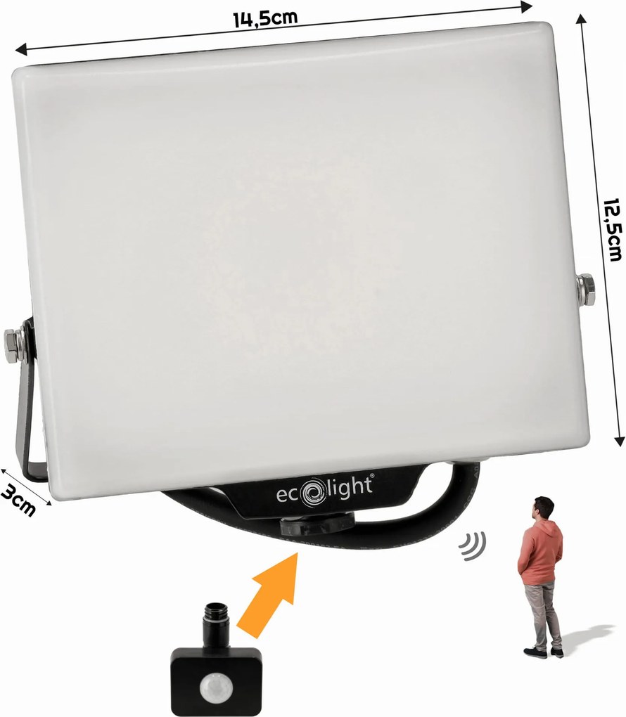 ECOLIGHT LED reflektor 30W 2v1 - studená biela