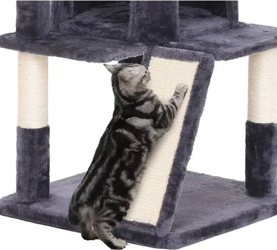 Škrabadlo pre mačky, mačací strom, 96 cm, tmavosivé