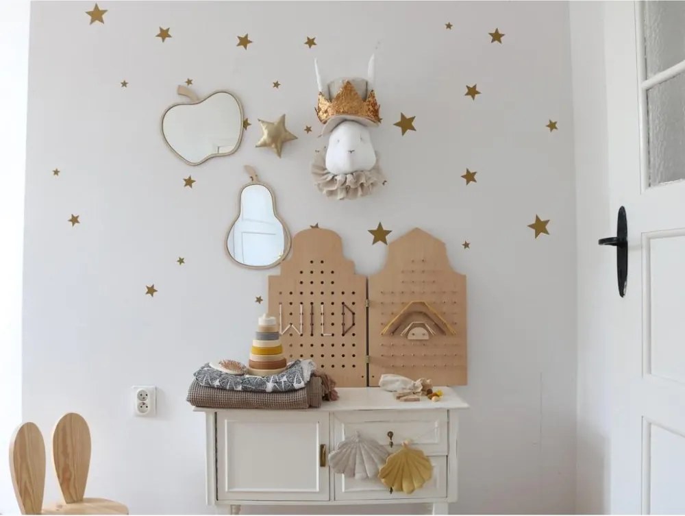 Zrkadlo jablko do detskej izby – akrylové zrkadlo z dreva 30x30 cm