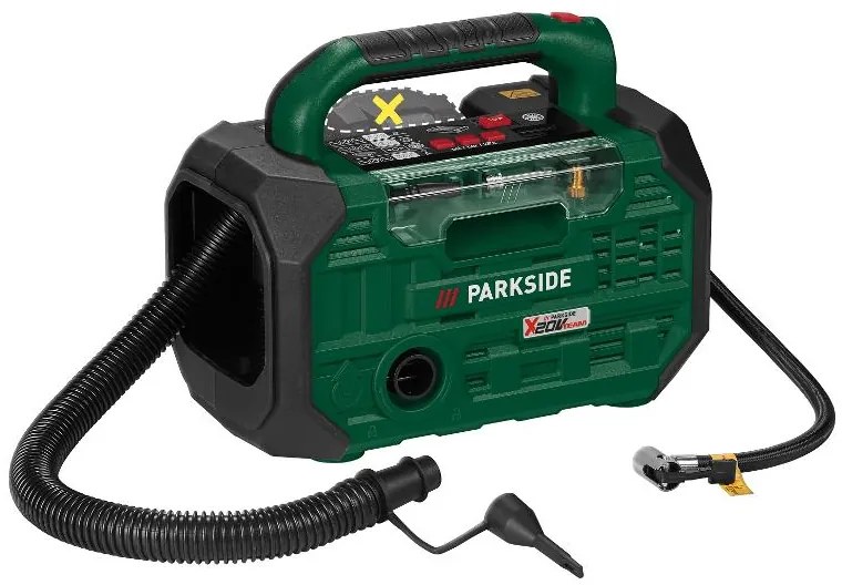 Parkside®  Aku kompresor a pumpa PKA 20-Li D3 + Akumulátor 20 V 2 Ah + Nabíjačka 20 V 2,4 A  (800011853)