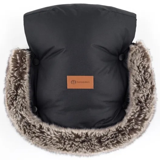 PETITE&amp;MARS - Rukávniky na kočík FURRY Forever Black
