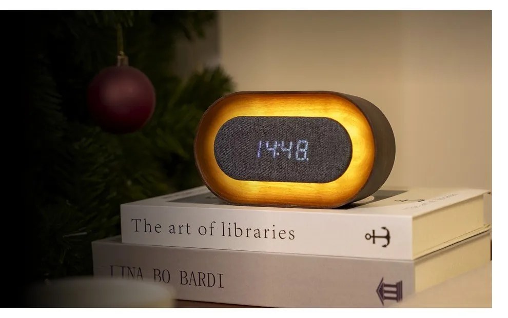 Digitálny budík Lumos Walnut – Gingko