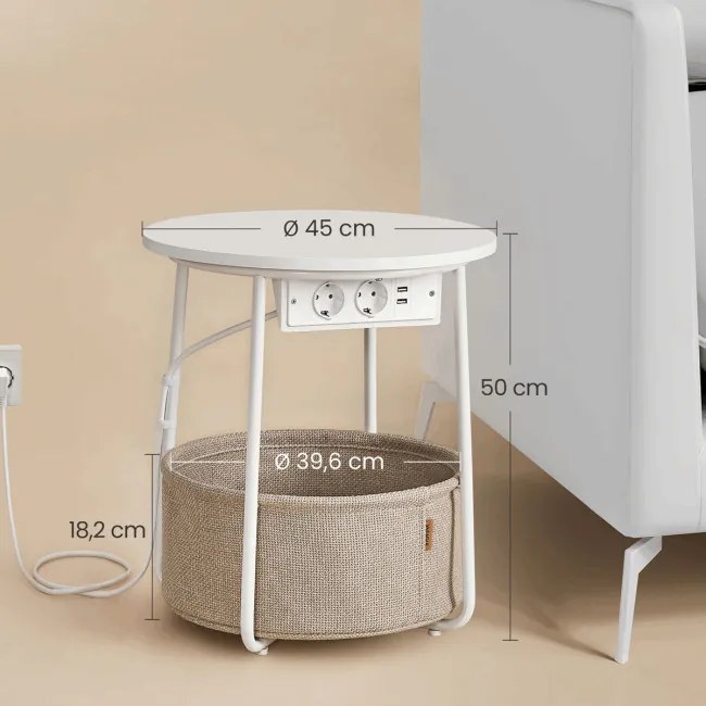 Príručný stolík biely AKF-E1028 WT