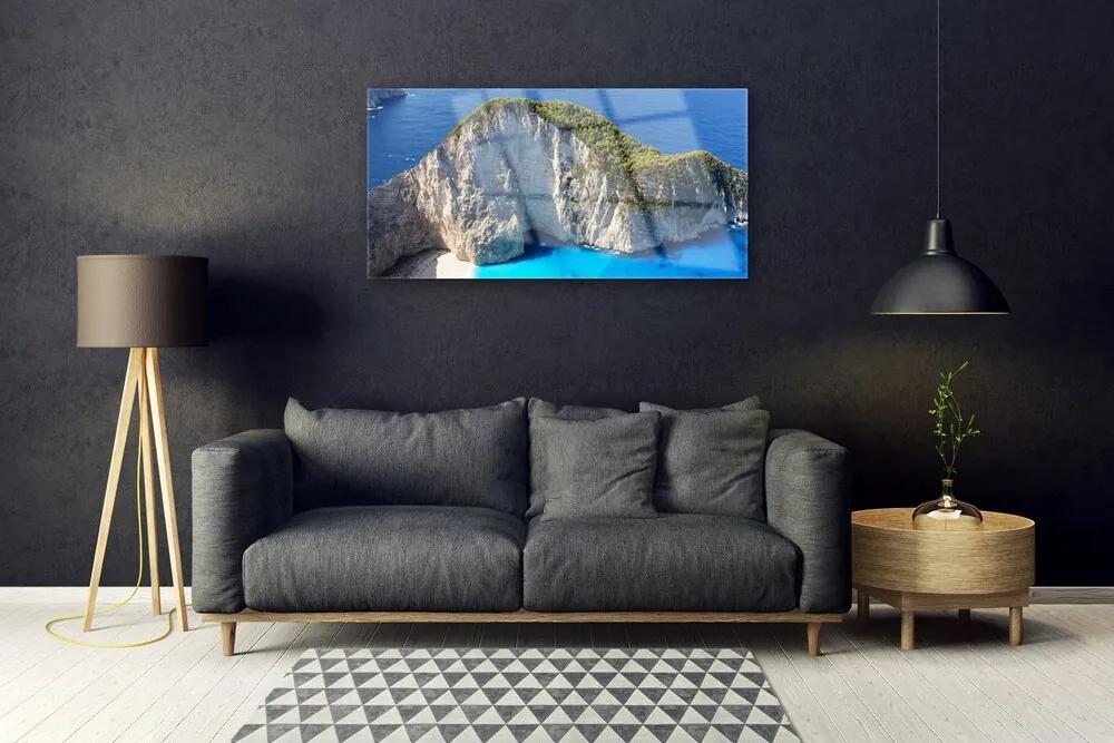 Obraz na skle Skaly more príroda 140x70 cm