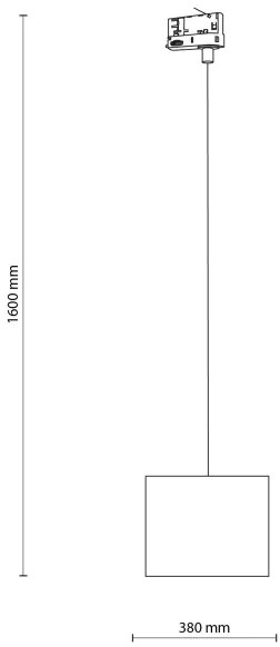 Luster na lanku 3-fáz. lišto. systému TRACER 1xE27/15W/230V pr. 20 cm čierna/biela
